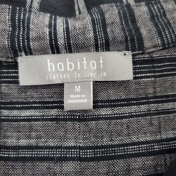 Habitat Womens Linen Blend Button Up Tunic Top Size M Lagenlook Minimalist Artsy - Picture 4 of 9